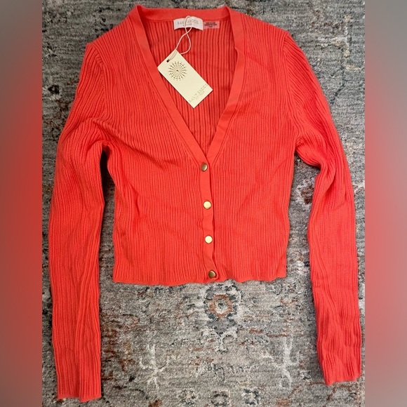 ‼️RARE‼️🎸Ramy Brook🎸🔥NWT🔥Corey V-Neck Sweater in Mimosa— Size XS - Picture 9 of 10